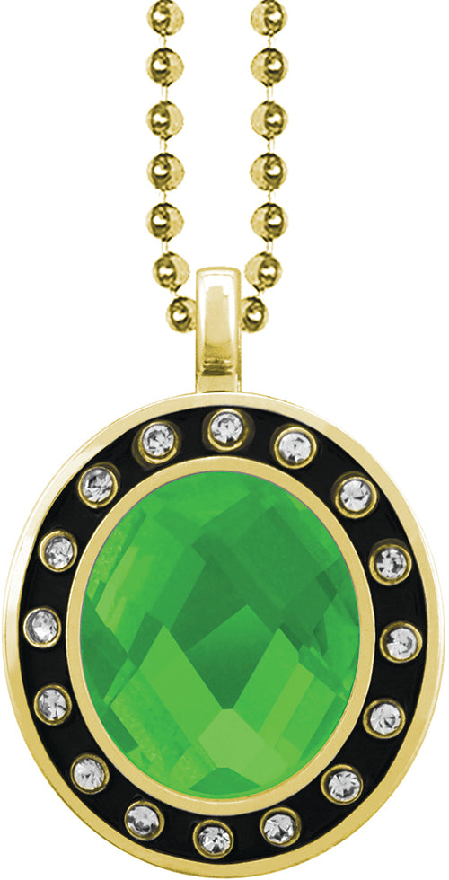 Green Gem Gold Charm [CSOV-16STN-STN-GRN-G]