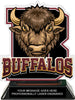 Buffalos Mascot Colorix-T Acrylic Trophy - 6.25 inch Maroon [TACR6-MSCT-BUF-MRN-Q]