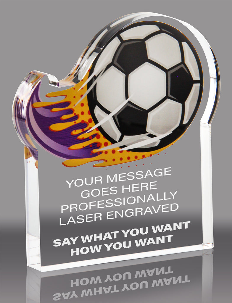 Soccer Splatters Acrylic Award- 5x6 inch [ASLM-56-SC-Q]