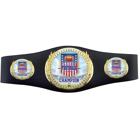 Fantasy Football 40 inch Youth Triple Art Champion Award Belt - Field Goal [C3SAB3-FFB-FLDGL]