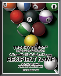 Billiards Graphix Plaque [PGFX912-BL]