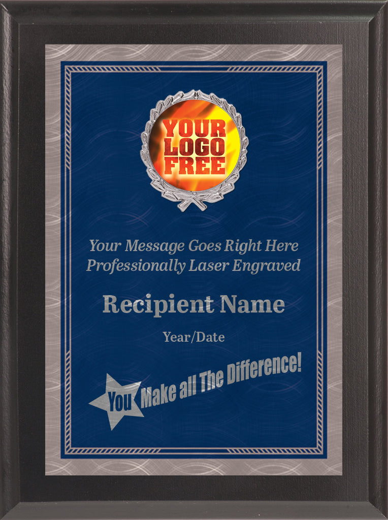 Blue Chrome Plated Sunray Custom Insert Plaque - 9x12 inch [PXJ816Si-9X12-BLU]