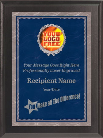 Blue Chrome Plated Sunray Custom Insert Plaque - 9x12 inch [PXJ816Si-9X12-BLU]