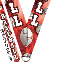 7/8 x 30 in. Baseball Vortex Sateen Neck Ribbon [NKRB-4001]