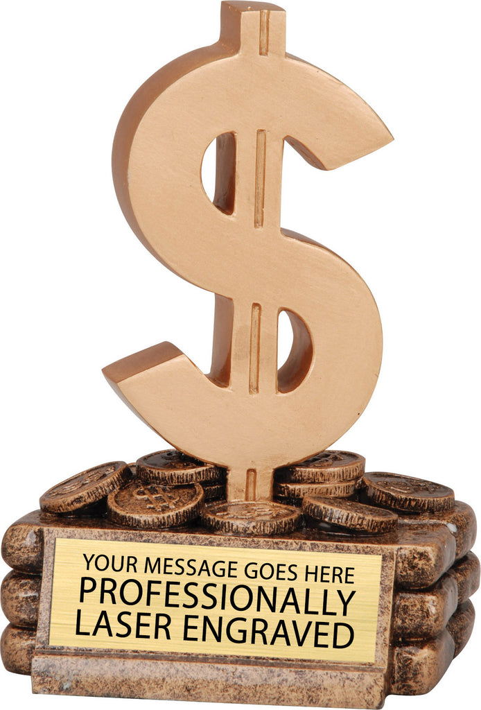 Dollar Sign Resin Trophy [RM13-78]
