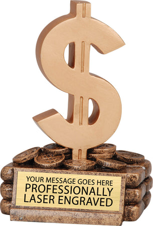 Dollar Sign Resin Trophy [RM13-78]