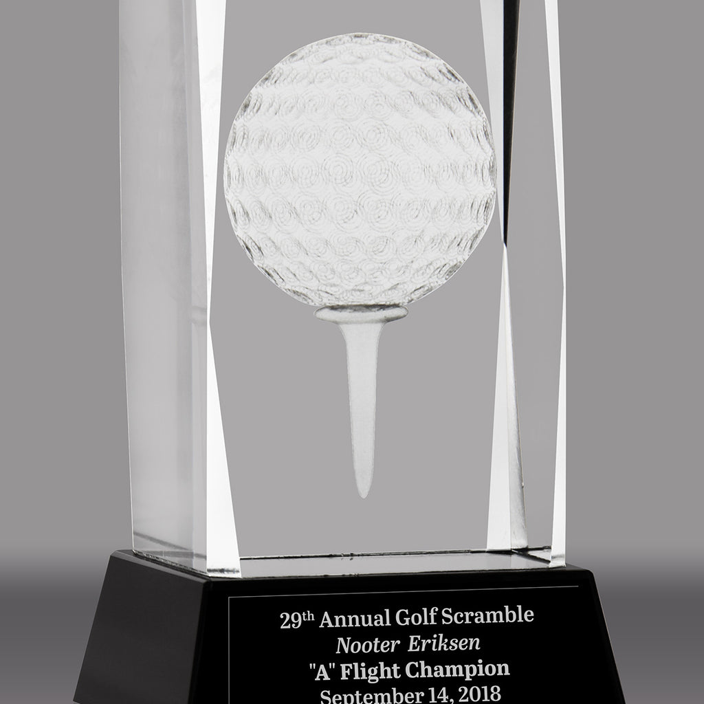 Crystal Optical Ball & Tee Golf Awards