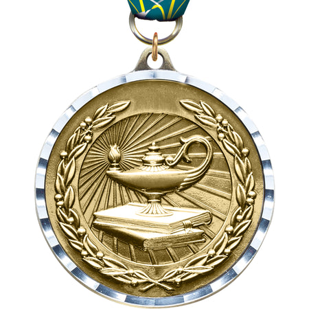 2.75 inch Knowledge Diecast Medal with Diamond Cut Border [MM275DC-KN]