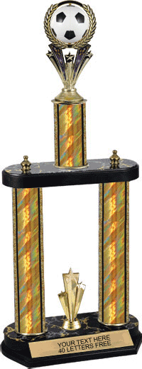 Soccer Spinning Ball 20" Two Post Trophy [T2PSB2D20-SC]