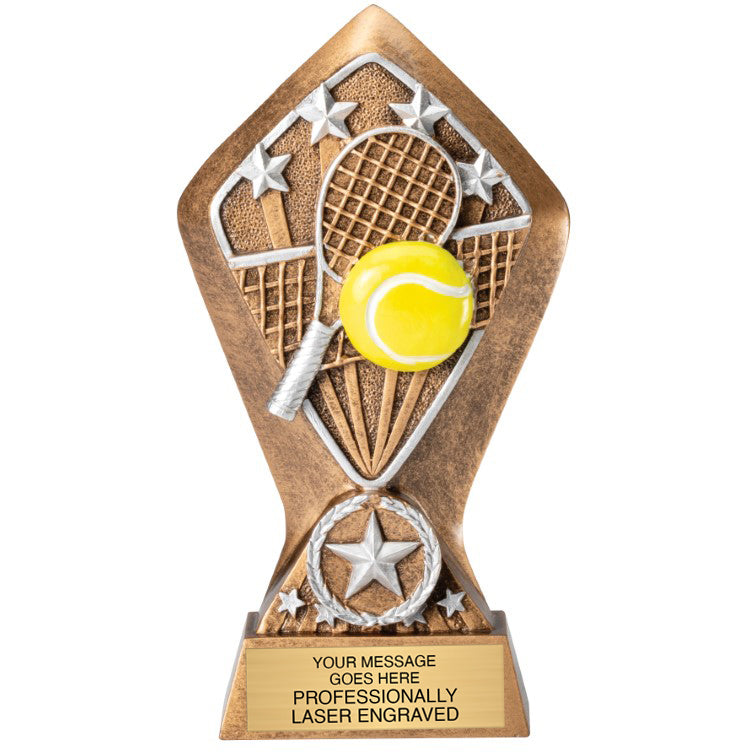 Radiant Diamond Star Resin Sculpture Trophy - 6.5" Tennis [RM25D-TN]