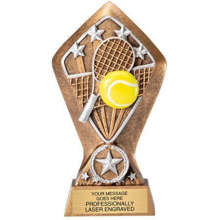 Radiant Diamond Star Resin Sculpture Trophy - 6.5" Tennis [RM25D-TN]