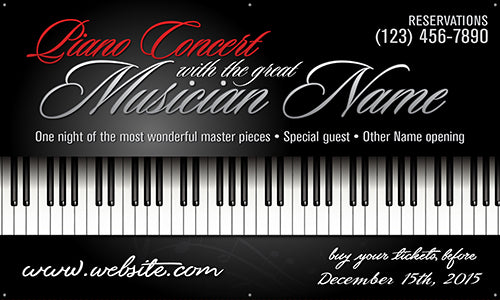 Music Vinyl Banner- Grand Piano [VB-MUSIC-PNO]