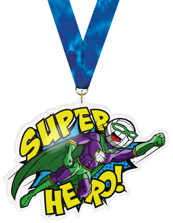 Exclusive Volleyball Male Super Hero 5-Inch Colorix-M Acrylic Medal [MACR5-SH-VBM-Q]