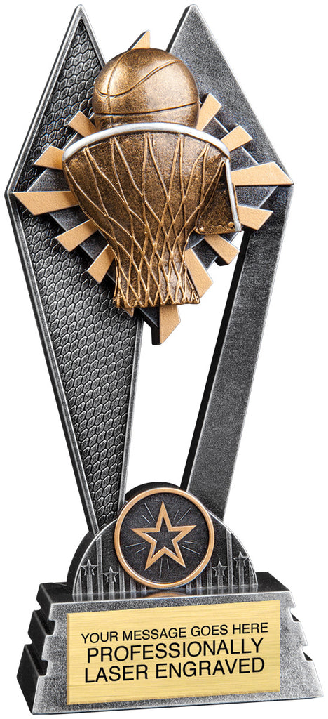 Basketball Sun Ray Resin Trophy - 8 inch [RJSR-8-BK]