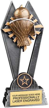 Basketball Sun Ray Resin Trophy - 8 inch [RJSR-8-BK]