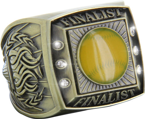 Finalist Championship Ring with Activity Insert- Softball Gold [RGSJ-G-FIN-SB]