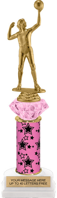 Pink Diamond Riser Trophy on Horseshoe Base [THSDR13P]