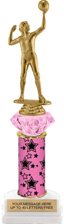Pink Diamond Riser Trophy on Horseshoe Base [THSDR13P]