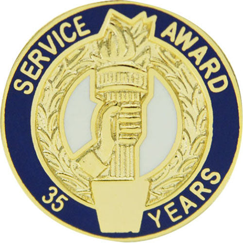 35 Years Service Award Enameled Round Pin [PCM-SRV-151RA]