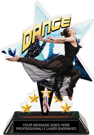 Dance Shattered Star Colorix Acrylic Trophy- 7 inch [TACR7-STR-DC-Q]