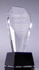 Faceted Crystal Fan Award with Blue Accents - 8.5 inch [CM634]