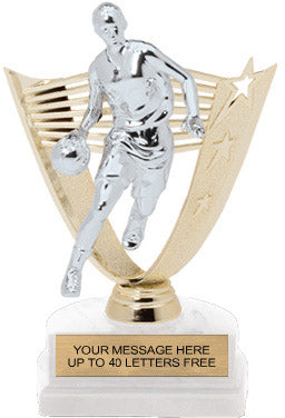 Basketball Female Victory Backdrop Figure on Horseshoe Base [THSVYB-8-BKF]