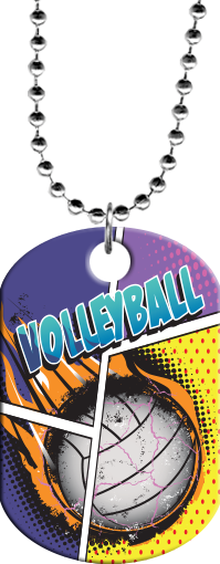 Volleyball Comic Style Monster Dog Tag [DTXL-VB]