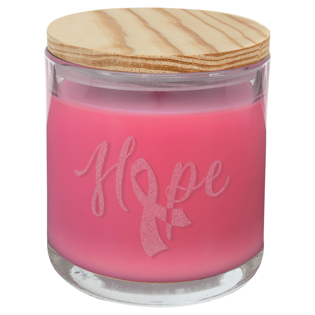 14oz Peony Rose Candle in Glass with Wood Lid [CJDL05-5-PR]