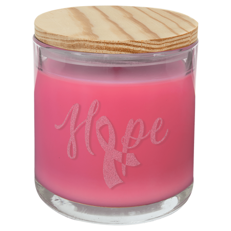 14oz Peony Rose Candle in Glass with Wood Lid [CJDL05-5-PR]