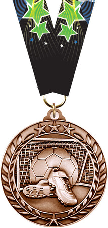 Soccer Dimensional Medal- Bronze [MSW2-SC-B]