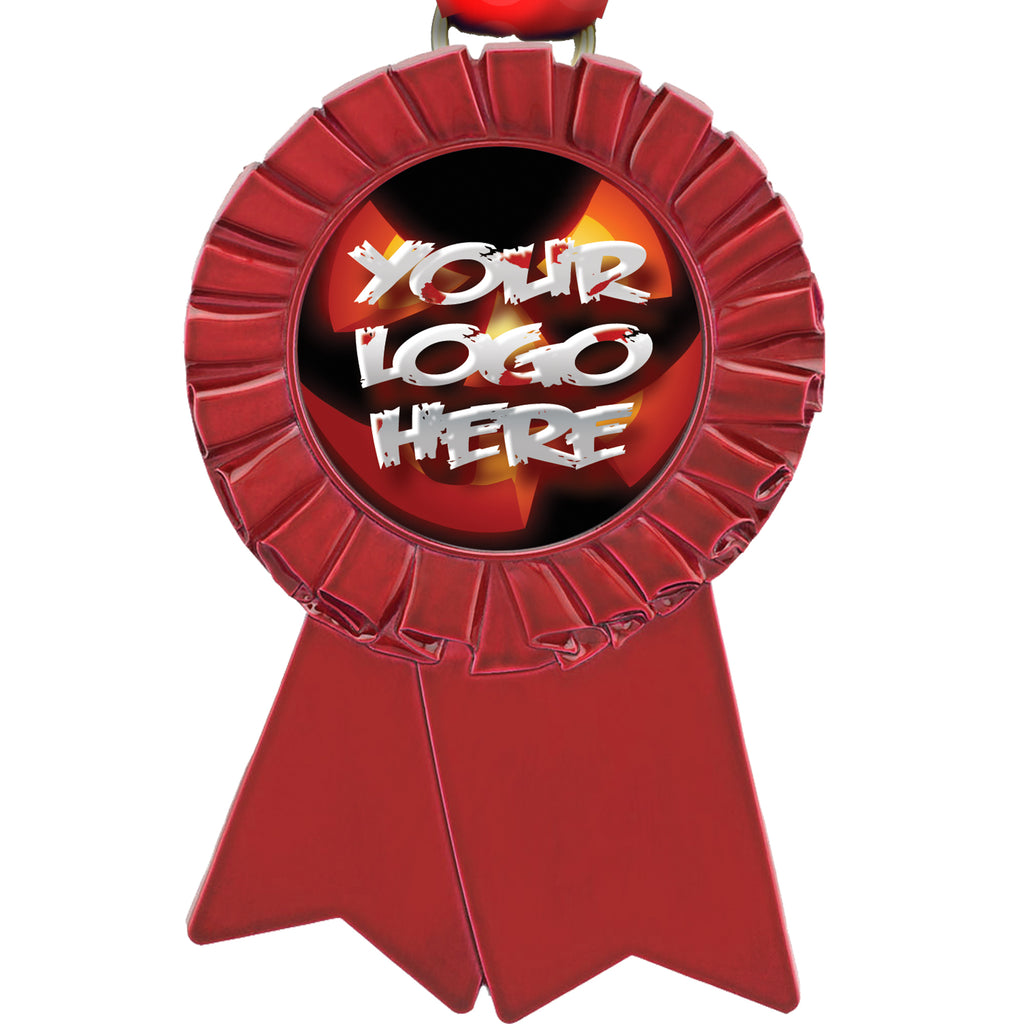 Diecast Red Ribbon Custom Insert Medal [MXRIB-RED]