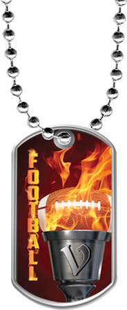 Football Flaming Torch Dog Tags [DTFLM-FB-106]