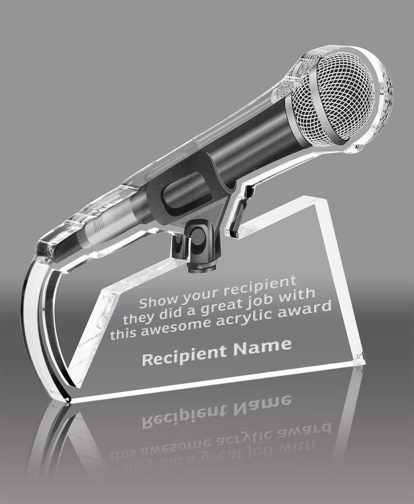 Drop the Mic Microphone Acrylic Award- 5.125 x 7 inch [A58MIC-57]