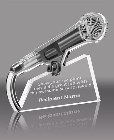 Drop the Mic Microphone Acrylic Award- 5.125 x 7 inch [A58MIC-57]