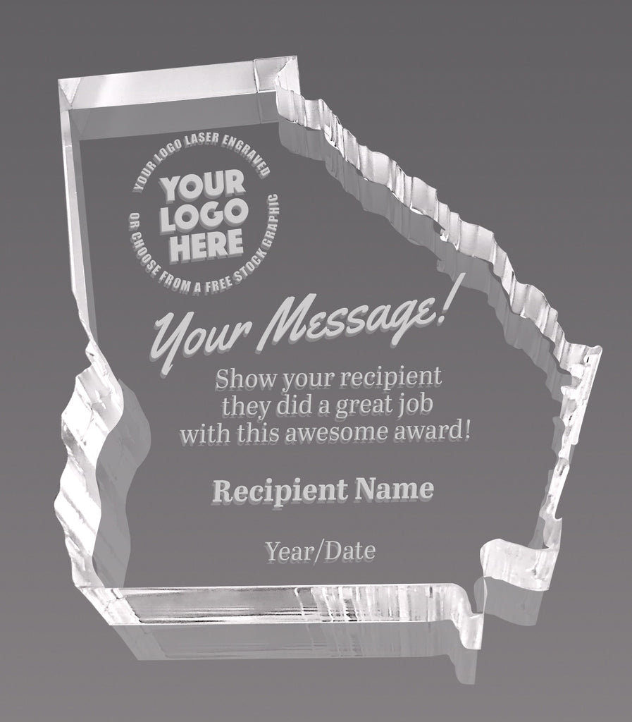 Georgia Paperweight Acrylic Award - 6.5 x 5 inch [ASTT-GA-L-Q]