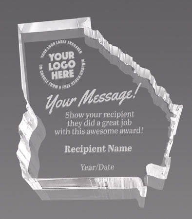 Georgia Paperweight Acrylic Award - 6.5 x 5 inch [ASTT-GA-L-Q]