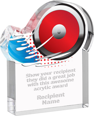 Discus Splatters Acrylic Award- 3x4 inch [ASLM-34-DSCS-Q]