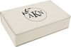 6 oz. Laserable Leatherette Flask Gift Set - White [FJ3-19]