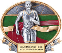 Track Male 3D Full Color Oval Resin Trophies