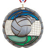 Volleyball Epoxy Color Medal - Silver [MEC2-VB-S]