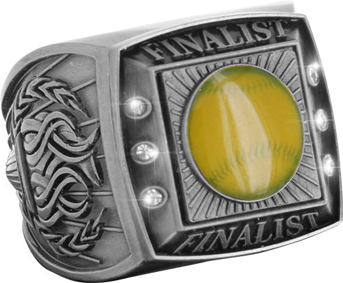 Finalist Championship Ring with Activity Insert- Softball Silver [RGSJ-S-FIN-SB]