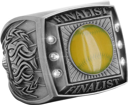 Finalist Championship Ring with Activity Insert- Softball Silver [RGSJ-S-FIN-SB]