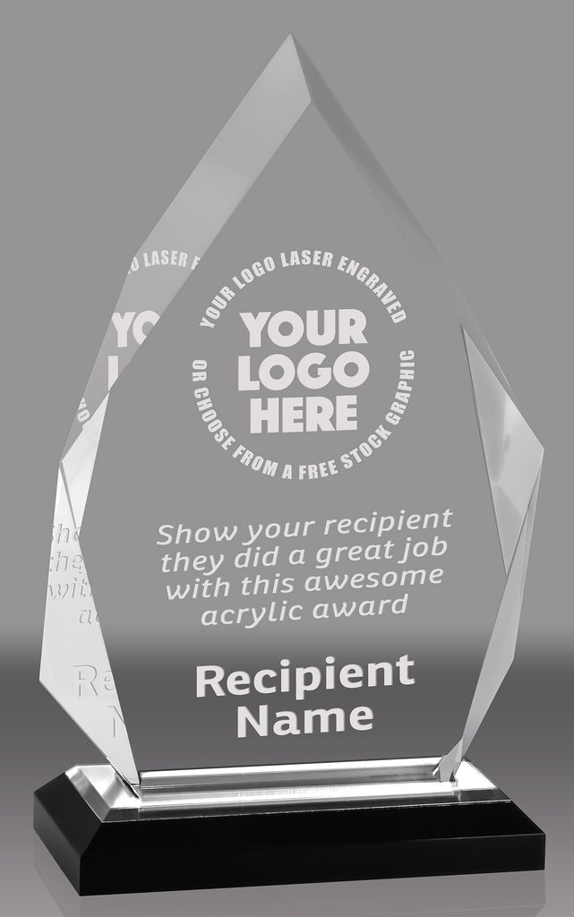 Acrylic Diamond with Reflective Silver Bottom- 8.75 inch [ADIA8-CLR]