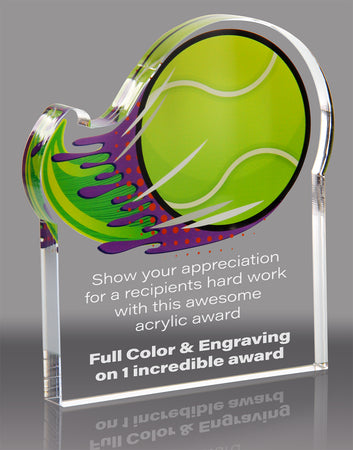 Tennis Splatters Acrylic Award- 3x4 inch [ASLM-34-TN-Q]