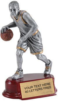Basketball Pewter & Gold Resin Sculptures on Piano Finish Base- Male