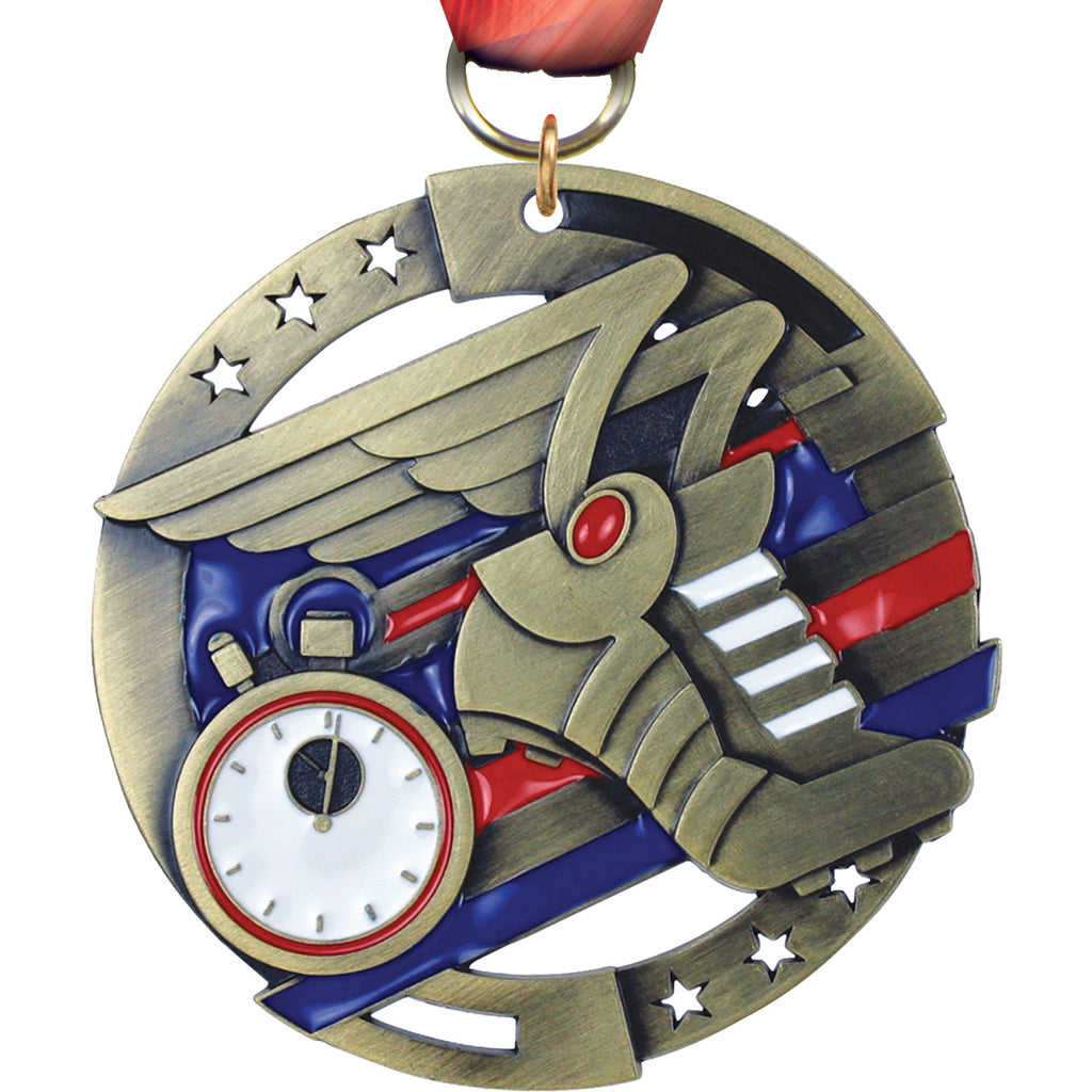2.75" Track Dimensional Color Medal [M3EM-TK]