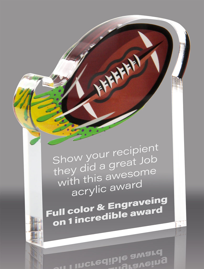 Football Splatters Acrylic Award- 5x6 inch [ASLM-56-FB-Q]