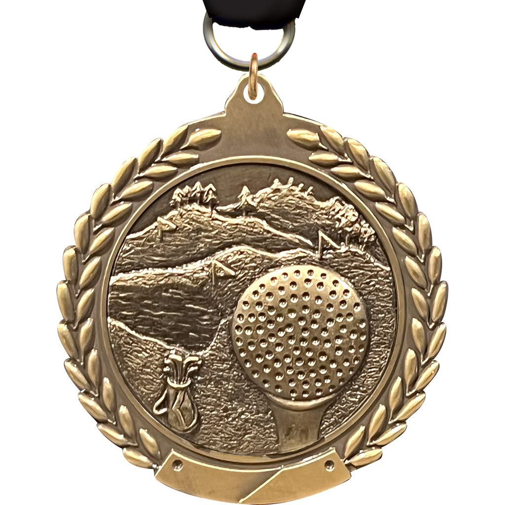 2.75 in Golf Wreath Framed Medal [M311-GL]