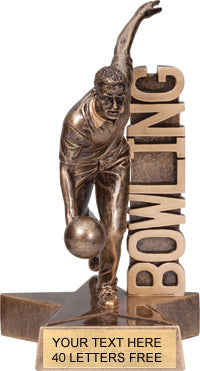 Bowling Billboard Resin Trophies [Male]