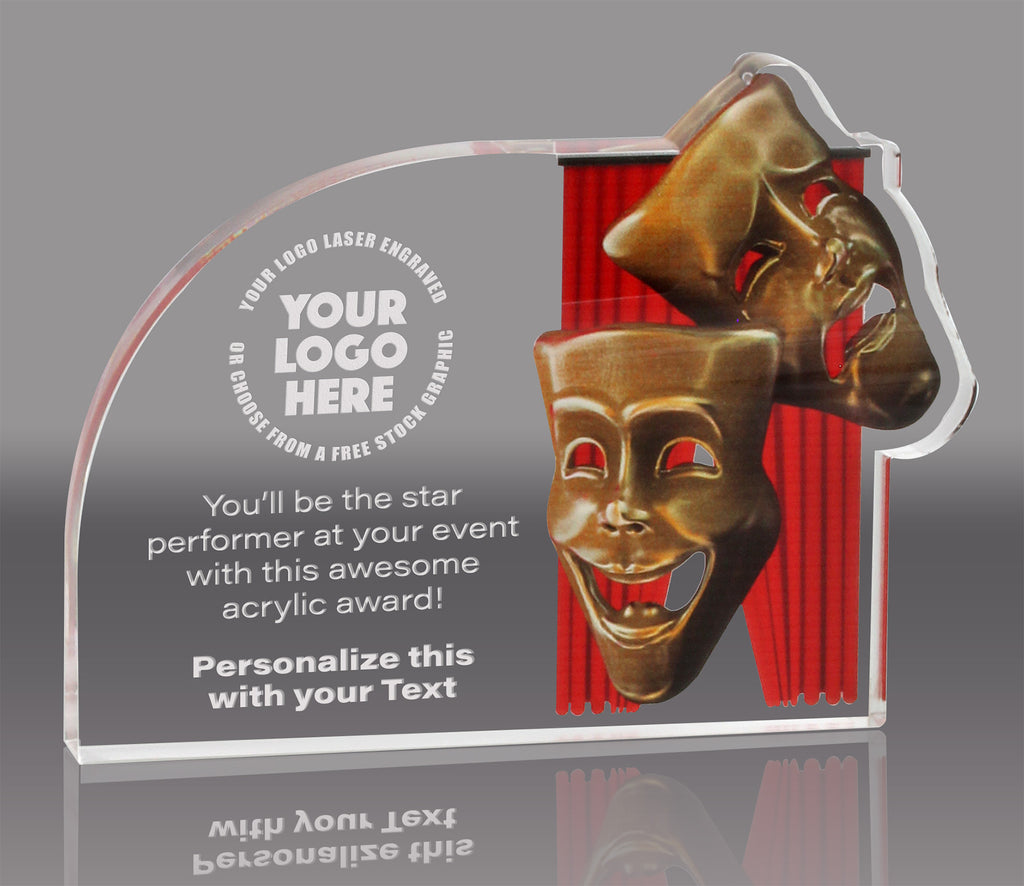 Drama Masks Acrylic Award- 7.5 x 5.5 inch [ADRM-75-Q]